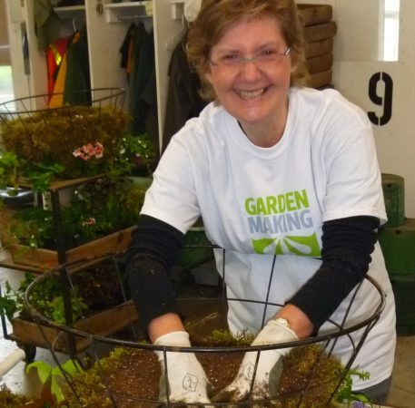 Lorraine Flanigan is put to work at Butchart Gardens.