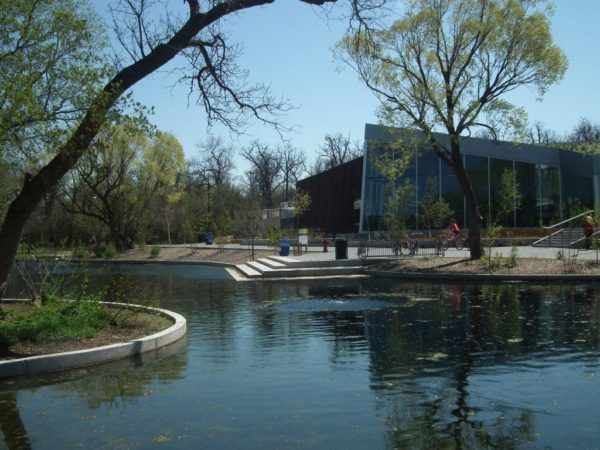 The Qualico Family Centre is a popular gathering place at Assiniboine Park.