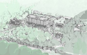Artist rendering of resort proposed to be imposed on Randwood Estate.