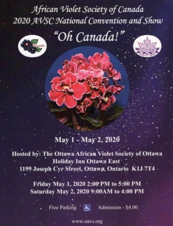 2020 African Violet Society of Canada National Convention and Show